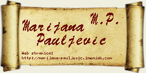 Marijana Pauljević vizit kartica